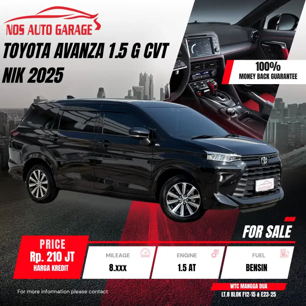 [Km 8rb] Toyota Avanza 1.5 G Matic 2025