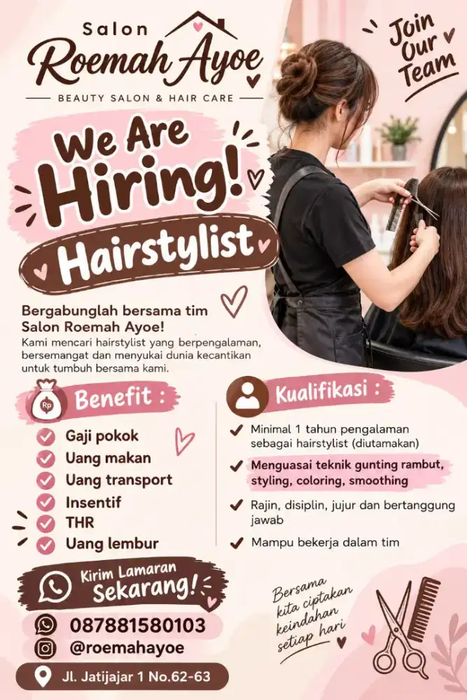 Di butuhkan hairstelis berpengalaman
