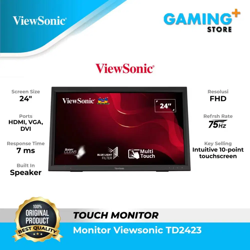 DIJUAL TOUCHSCREEN MONITOR VIEWSONIC 24”