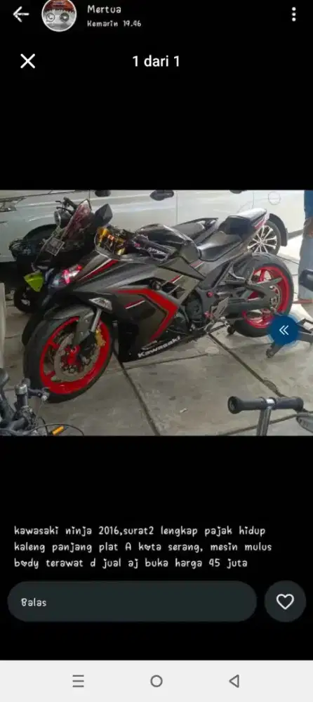 JUAL MOTOR KAWASAKI NINJA 2016