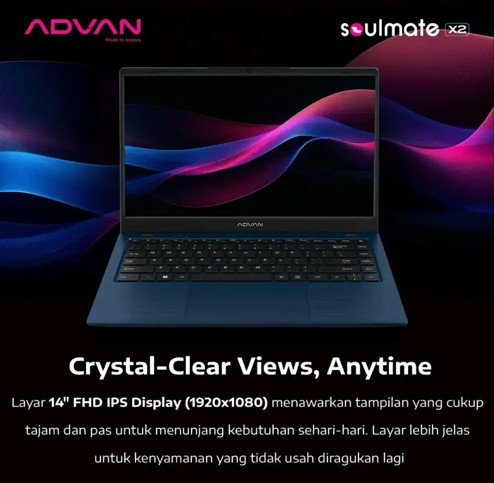 ADVAN SOULMATE New Fullset  RAM 8 SSD 128 Windows 11
