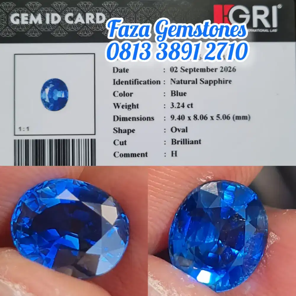 Jewelry Quality Natural Blue Sapphire, Almost Loupe Clean