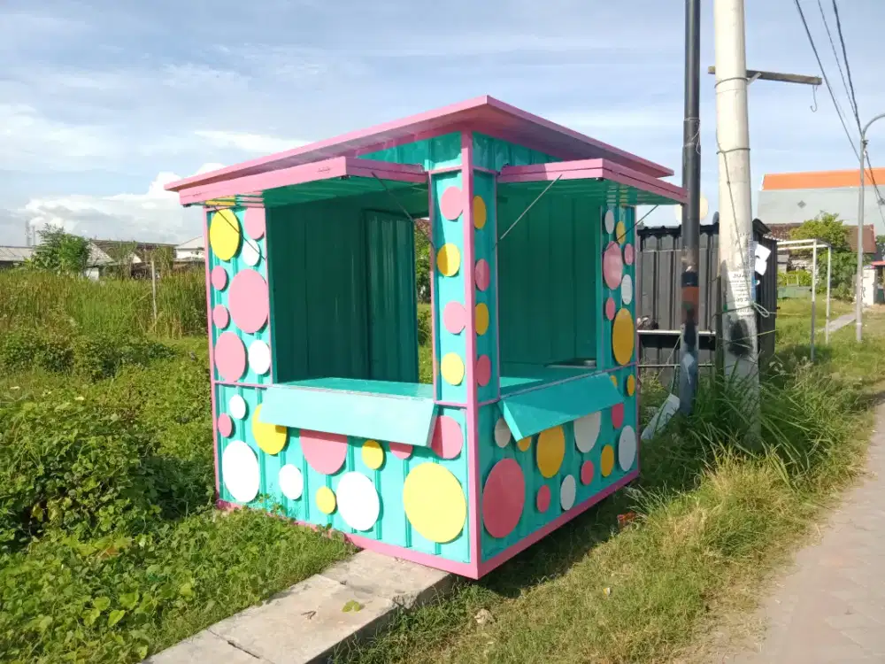 Rombong kontainer gerobak kontainer booth container customer baru