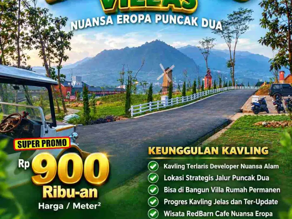 Jual Tanah Kavling Nuansa Rustic Puncak 2 Bogor