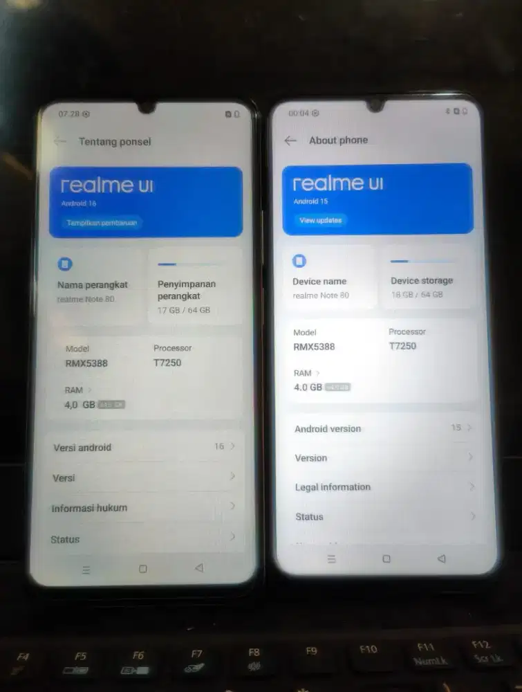 Realme note 80 4/64 + charger