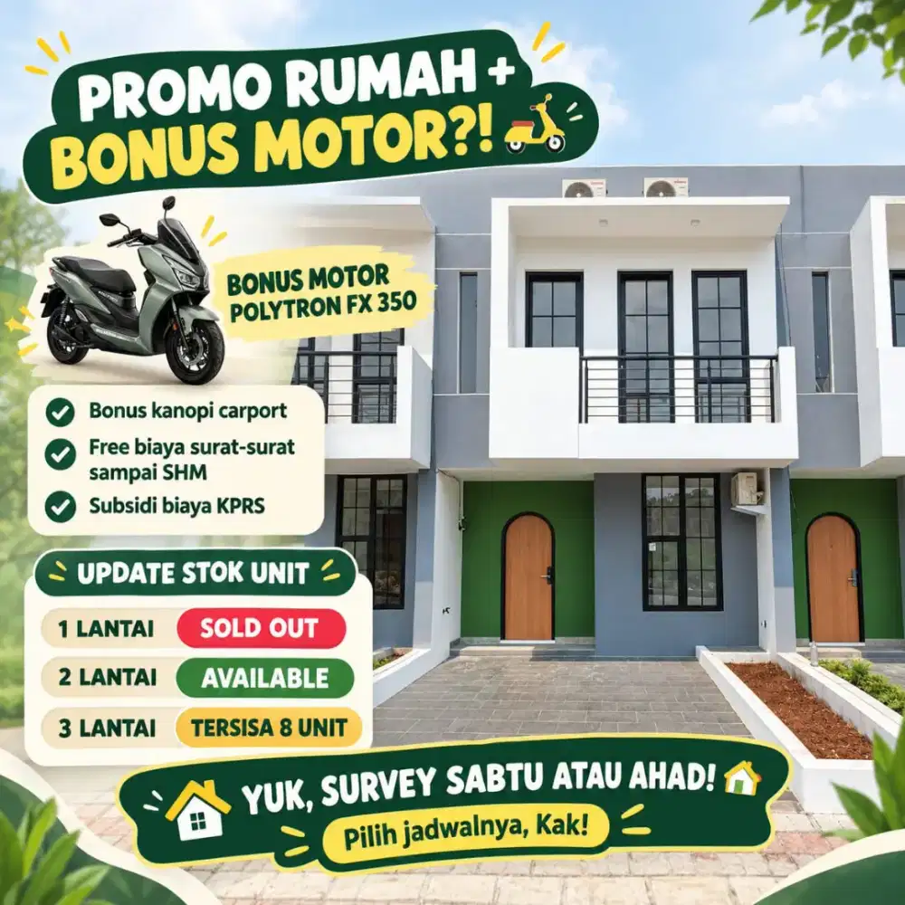 Rumah 2 Lantai 3 Kamar, 4 Menit dari Kota Wisata