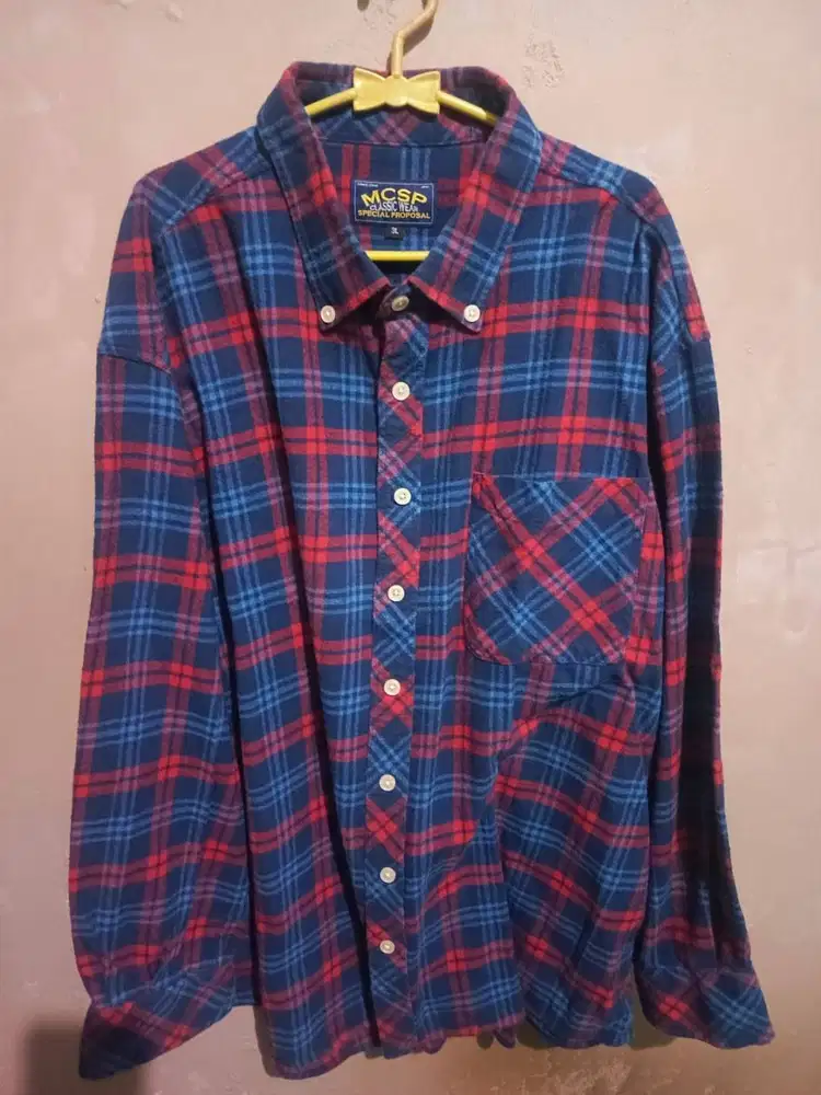 Kemeja Flanel Import Tag MCSP Classic Wear Like New Ukuran BigSize XXL