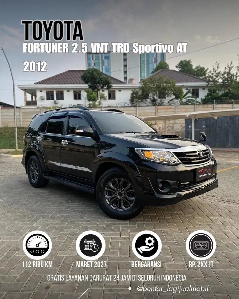 [Istimewa] Toyota Fortuner 2.5 G VNT TRD Sportivo AT 2012