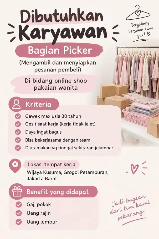 Lowongan kerja picker online shop