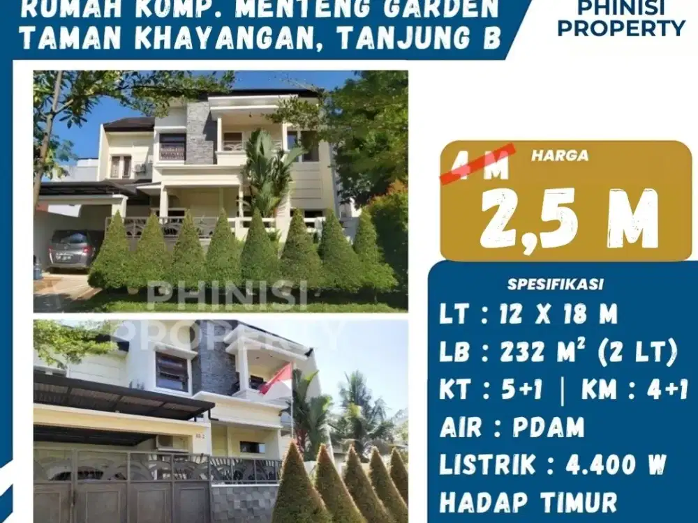 Dijual Rumah Mewah Full Furnish di Taman Khayangan Tanjung Bunga