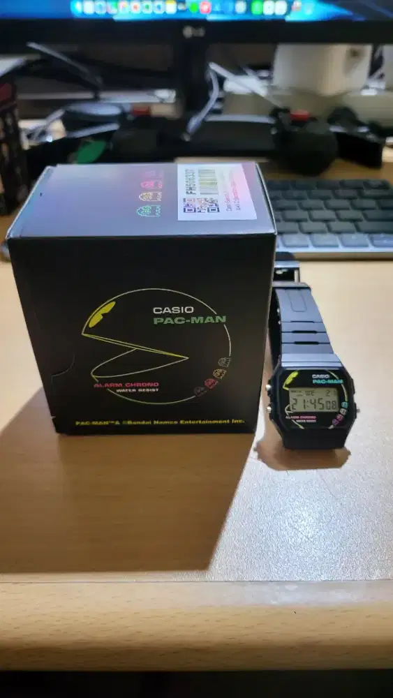 Casio F-91 Pacman Original Fullset mulus nego