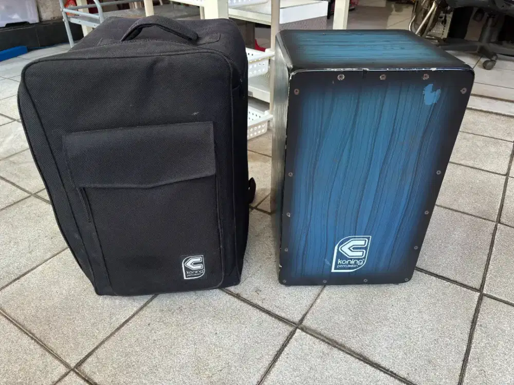 Cajon Drumbox Koning Percussion Blue Motif + Tas Original