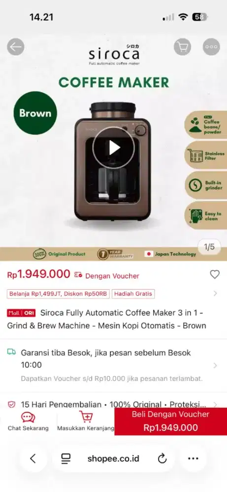 Mesin kopi si roca