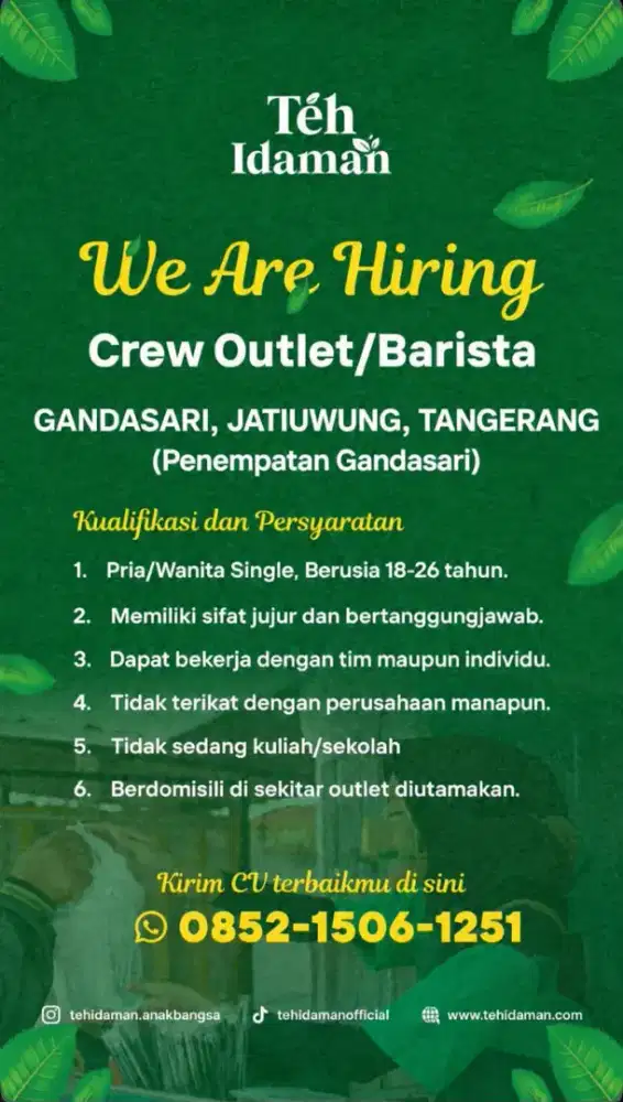 Loker Barista Gandasari Jatiuwung