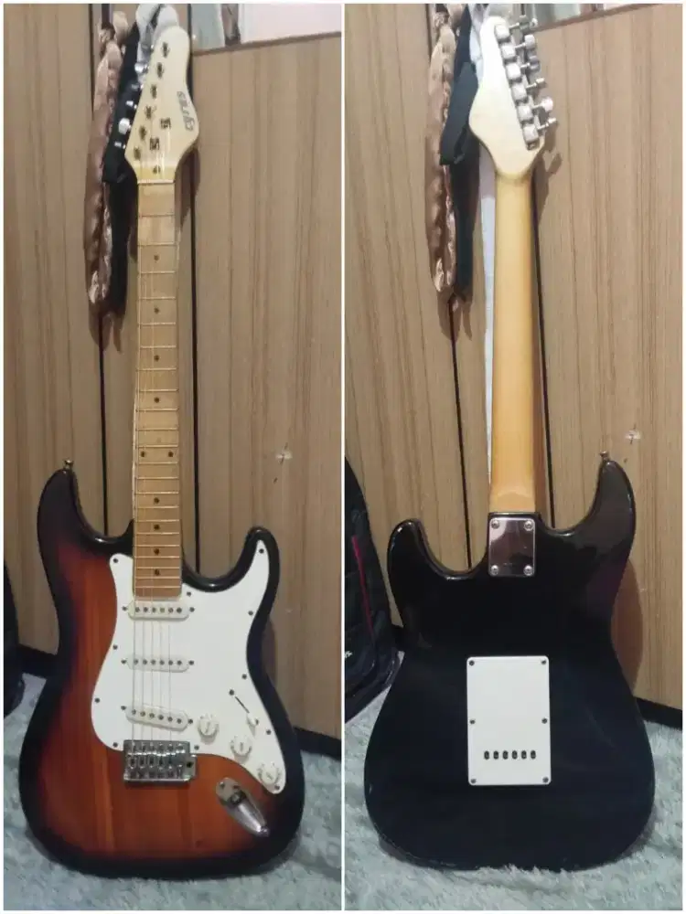 gitar listrik ori cyrus model strato mantap siap pakai untuk pemula