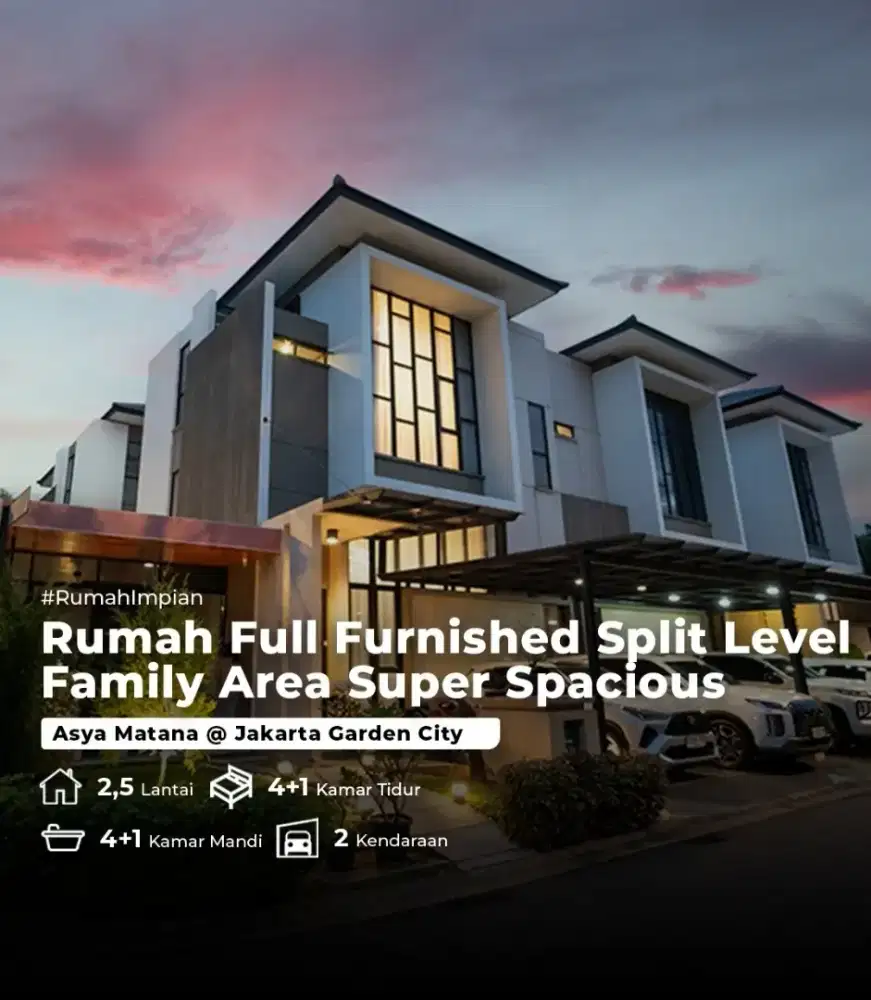 Dijual Rumah Cantik Full Furnished Asya Matana JGC Cakung