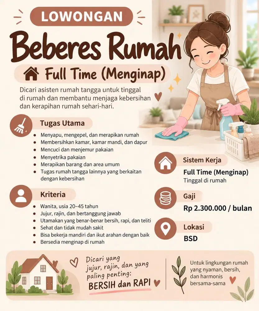 Art khusus beberes dan masak