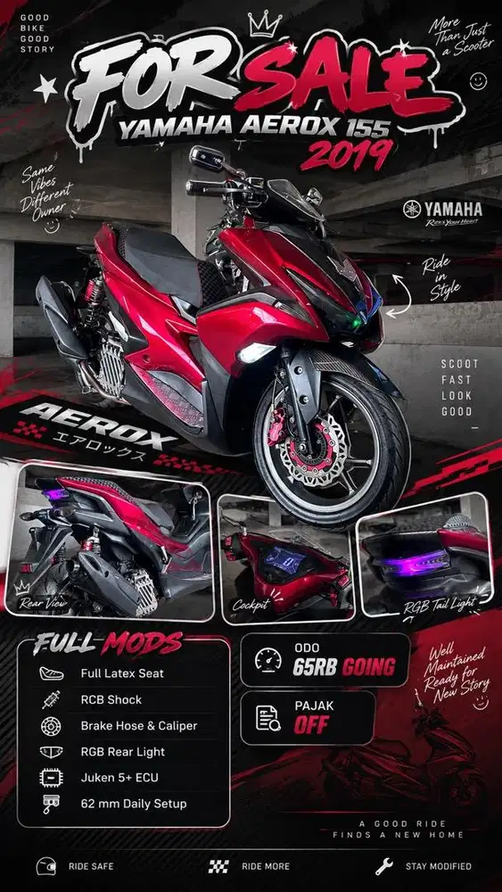 Yamaha aerox v1 full modif