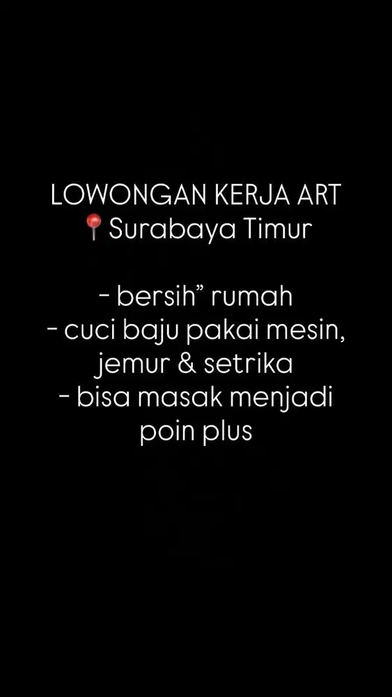 ART / Pembantu Rumah Tangga