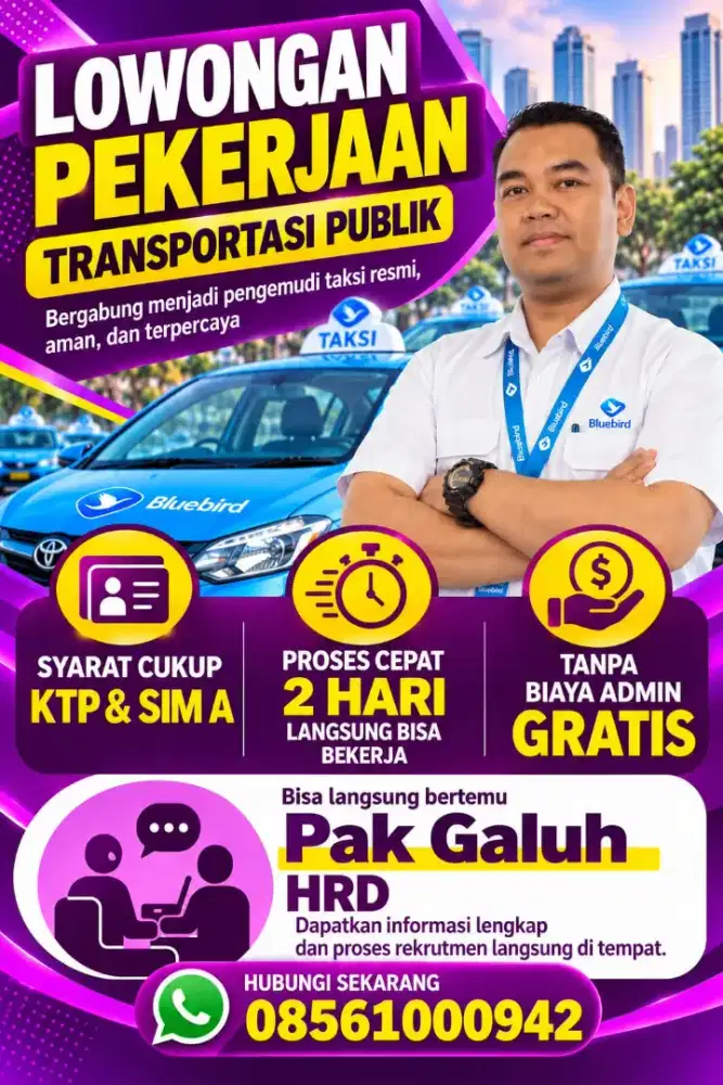 Di cari Cepat Lowongan Driver Bluebird
