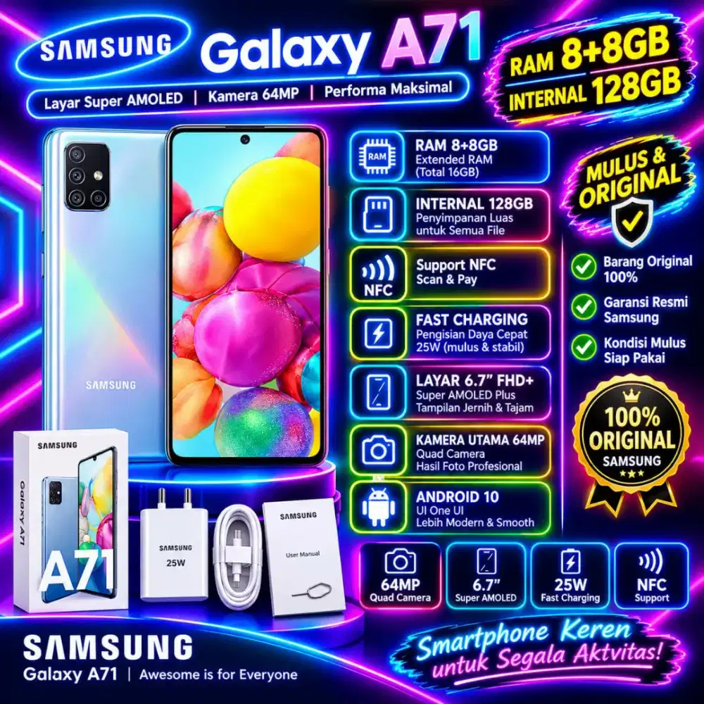 Samsung galaxy A71 8+8/128Gb