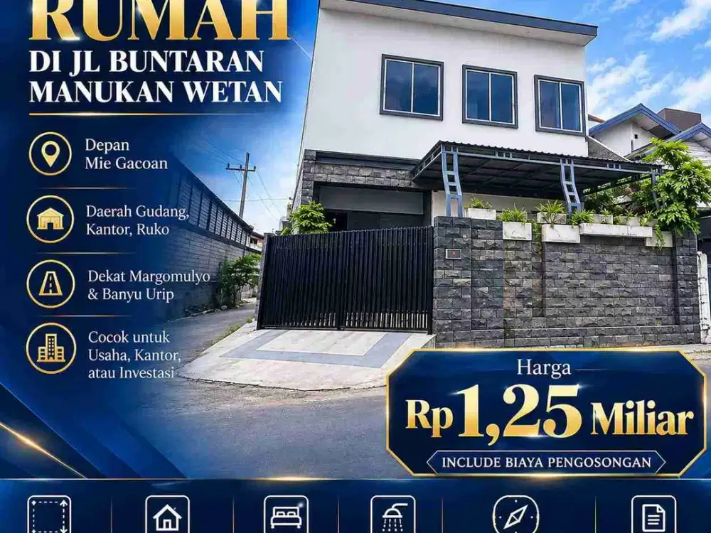 DIJUAL TERMURAH LELANG RUMAH DI JL BUNTARAN MANUKAN WETAN