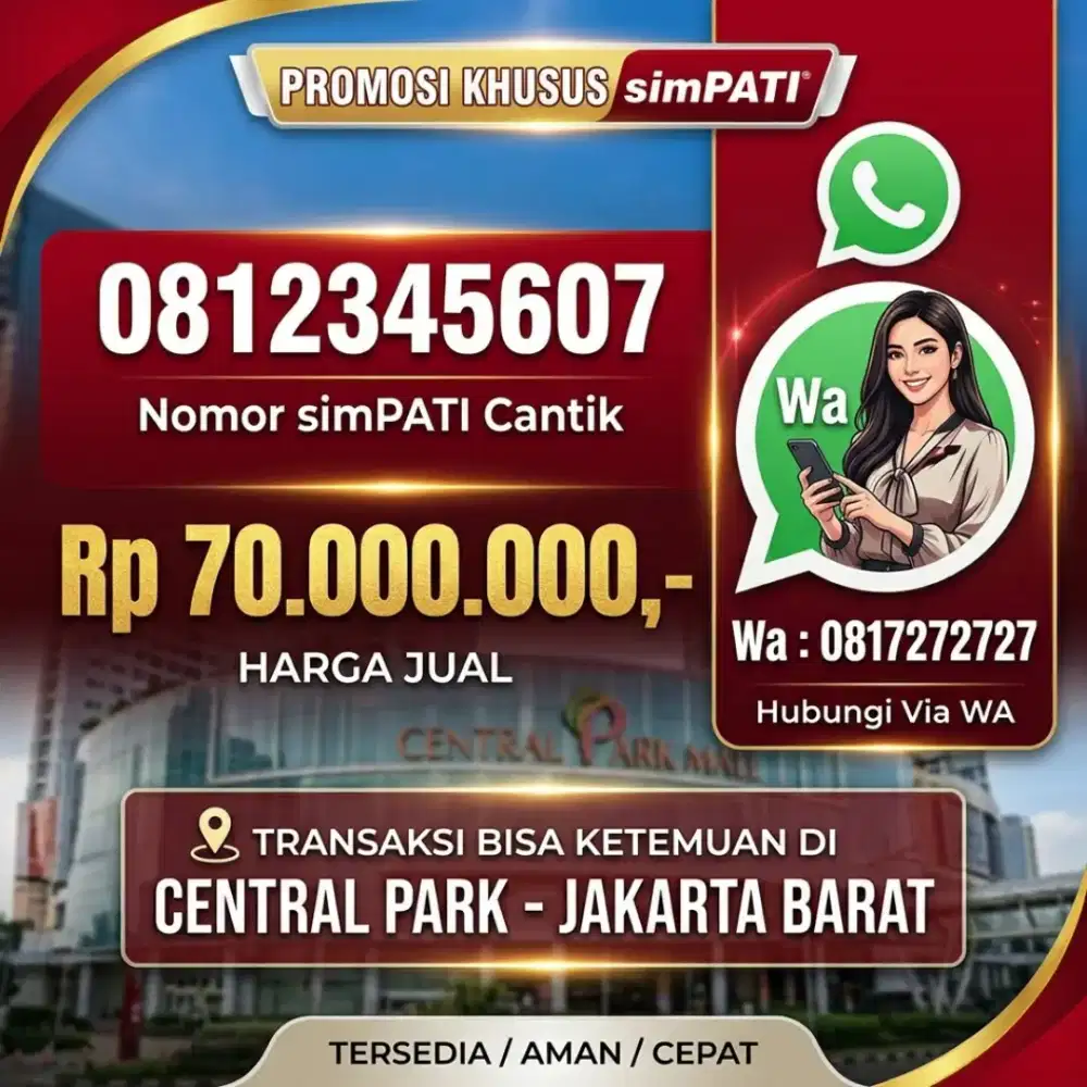 NOMOR CANTIK SIMPATI 12345607
