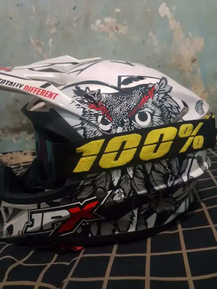 Helm jpx trail lengkap kacamata googles