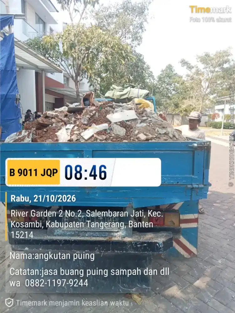 Jasa buang puing dan angkutan sampah