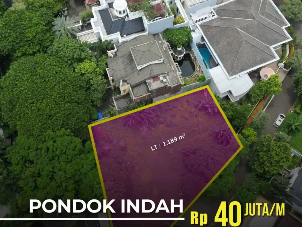 Dijual Tanah Hoek di Sekolah Duta Raya Pondok Indah Jakarta Selatan