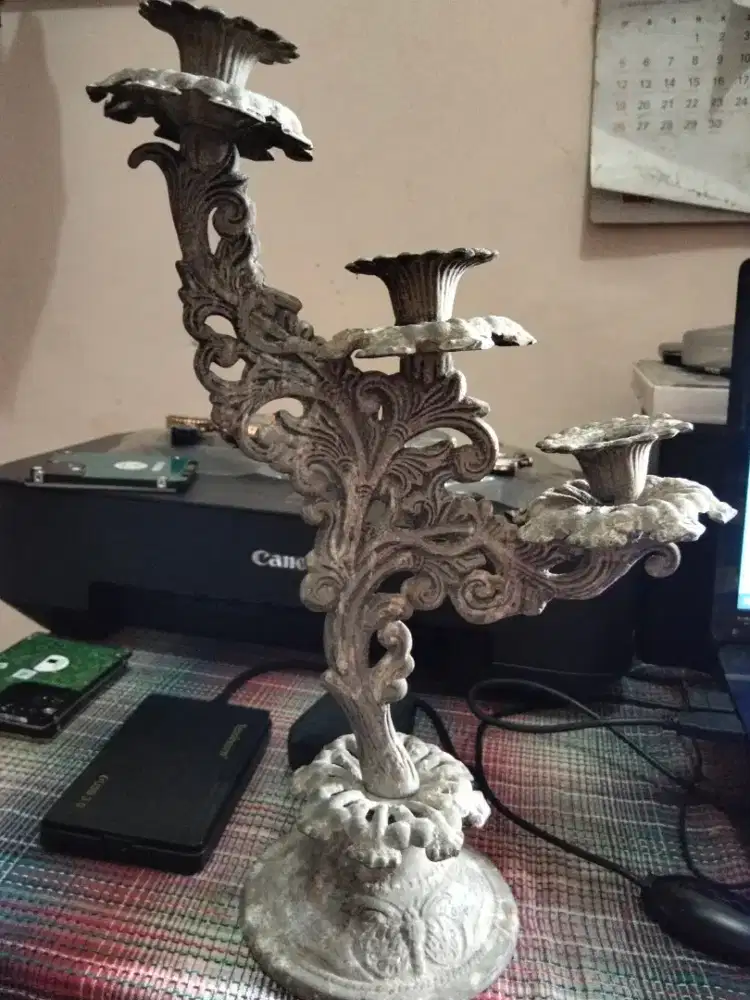 Candelabra / Tempat Lilin Cabang Klasik Eropa Vintage (34 cm)