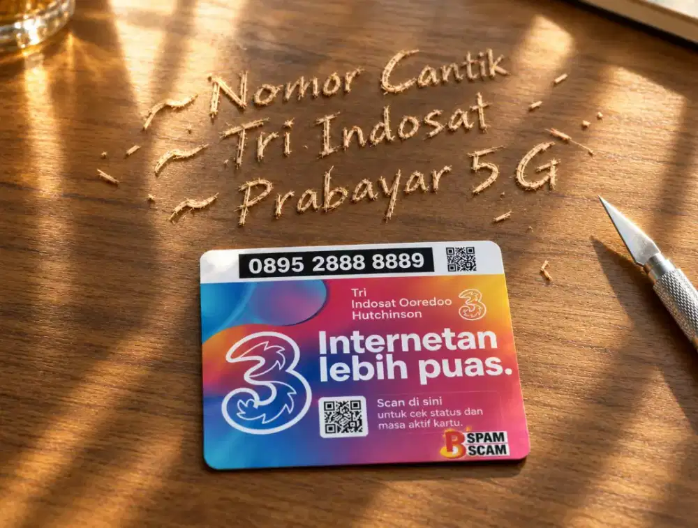 (bisa COD 888 8889) Nomor CANTIK kartu TRI INDOSAT HOKI Hexa 8888889