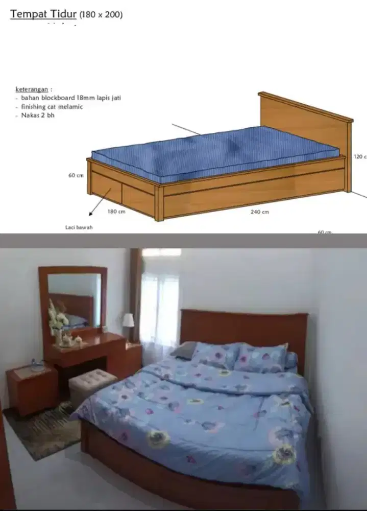 Tempat tidur ukuran 6 kaki