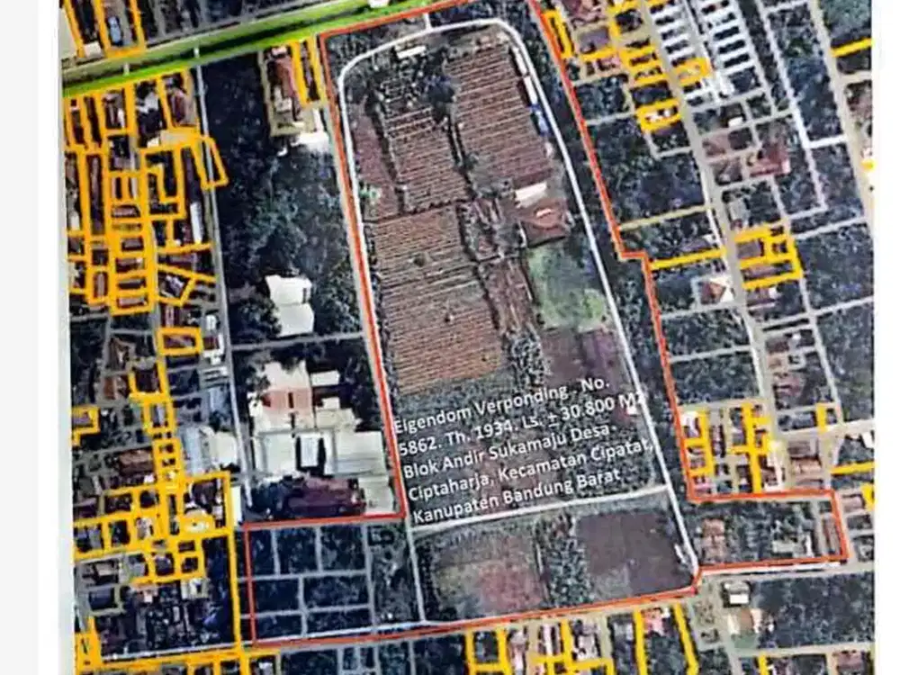 DIJUAL TANAH
JL CIPATAT RAYA

Lt 32000m² 
MAINROAD Cipatat, 
Lebar Muka sekitar 60meter, 
harga Jual 500rb/m² 
SHM

JY -LN