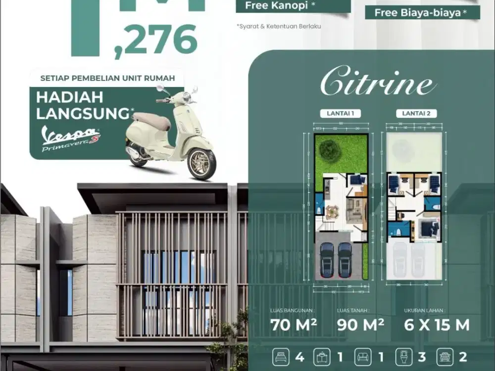 Modern Estate Hertasning Baru Cluster Orchard  type  70/90( 6X15) 2 lantai