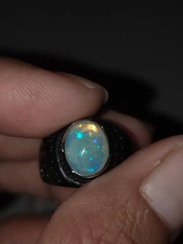 Batu Cincin Akik Permata Natural Opal Kalimaya Jarong Cakep