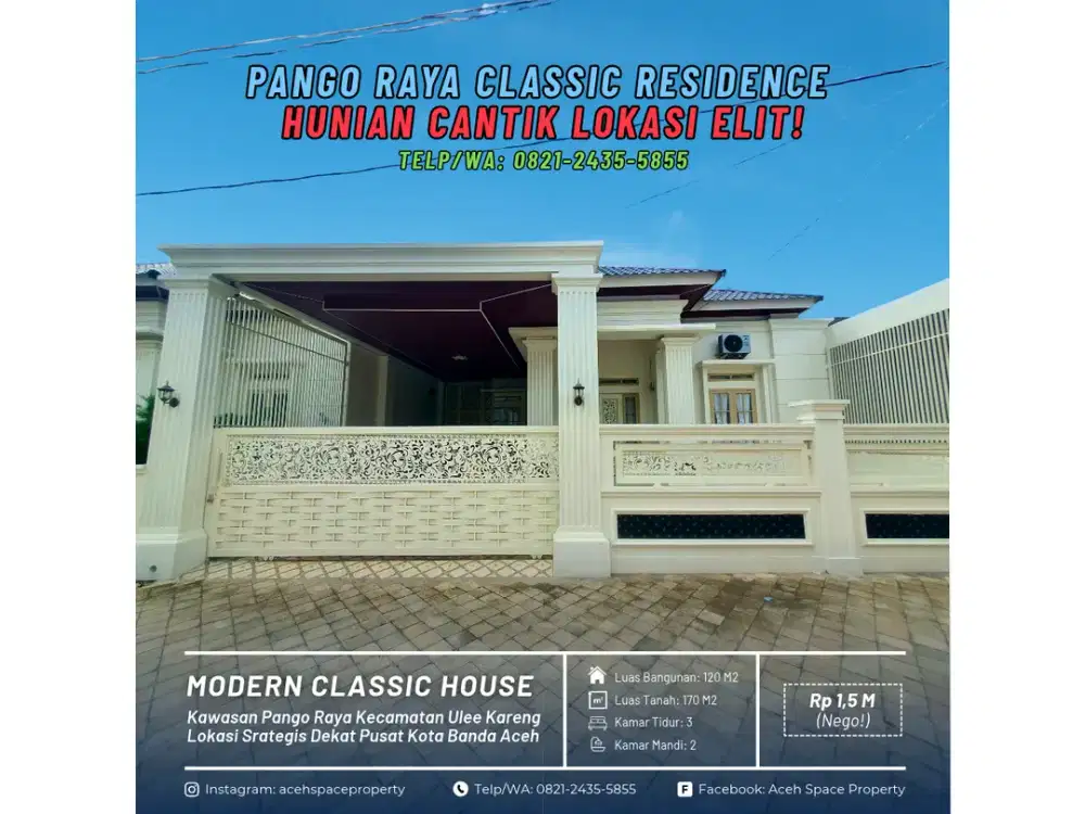 Dijual Rumah Classic di Pango Raya Jalan Seulanga - Hunian Cantik di Lokasi Elit!