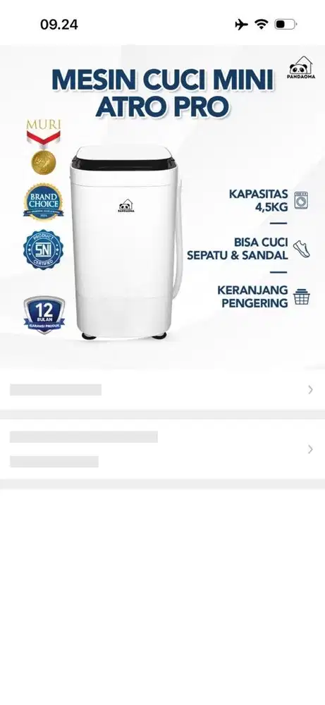 DIJUAL MESIN CUCI / pandaoma 4,5kg