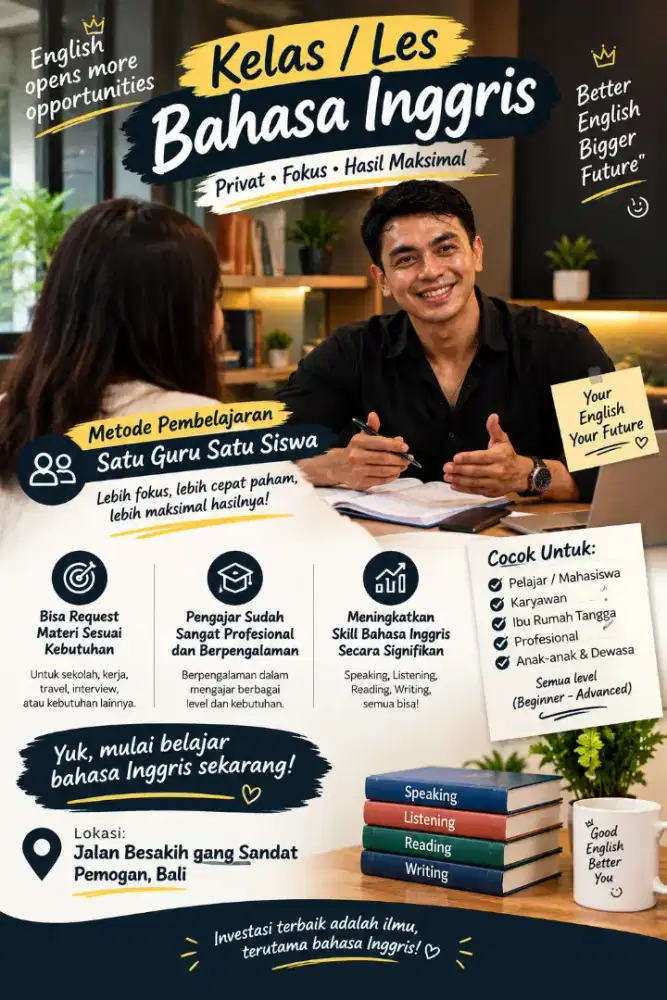 Les/kursus bahasa inggris