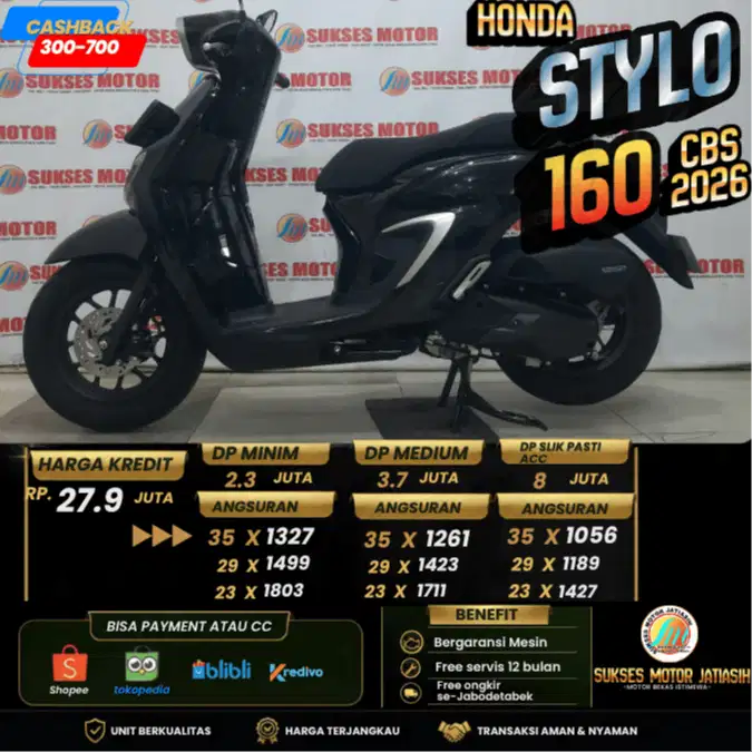 HONDA STYLO 160 CBS 2026 PLAT JAKARTA KM MASIH RENDAH 4 RIBUAAN