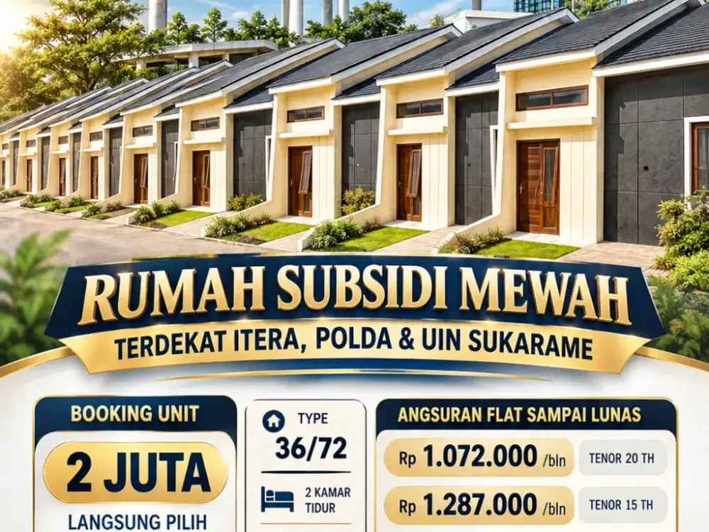 Rumah Subsidi Type 36 Dekat Kampus ITERA