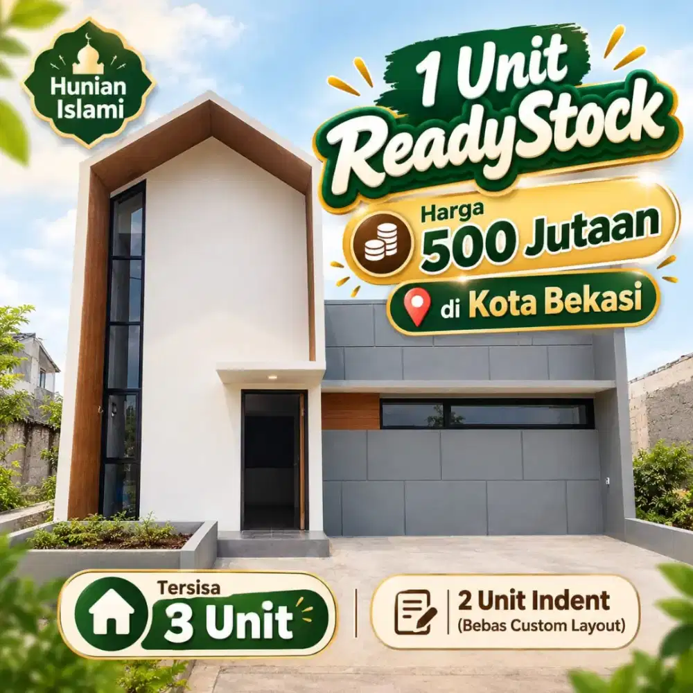 Rumah Ready Stock di Kota Bekasi – Bebas Custom Layout