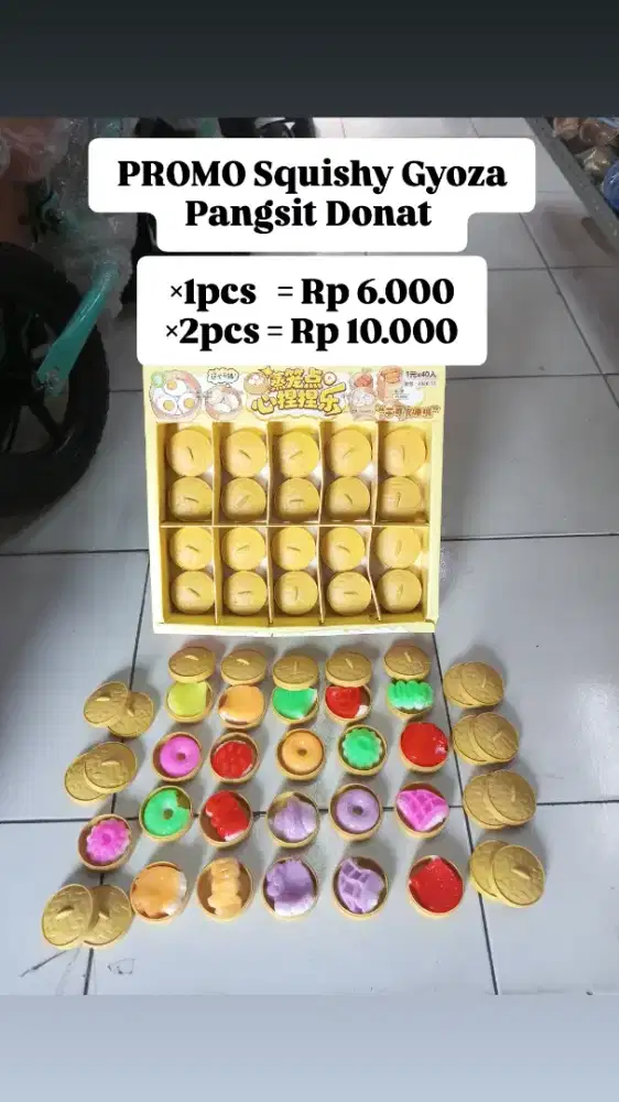 PROMO Mainan Anak Squishy Gyoza Pangsit mini donat
