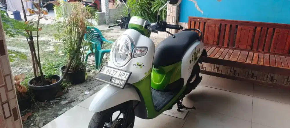 Scoopy 2017 hijau putih rare