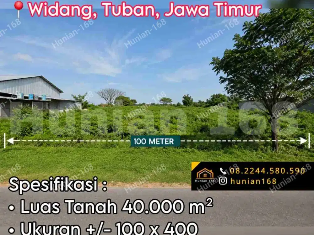 Tanah Kavling Gudang Bekas Pabrik Industri Raya Propinsi Provinsi Widang Tuban Jawa Timur Jatim