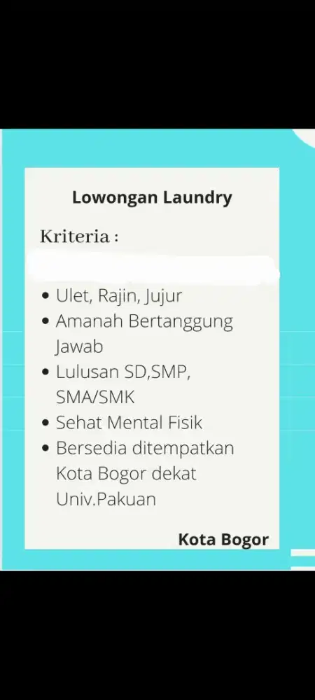 Lowongan Luandry