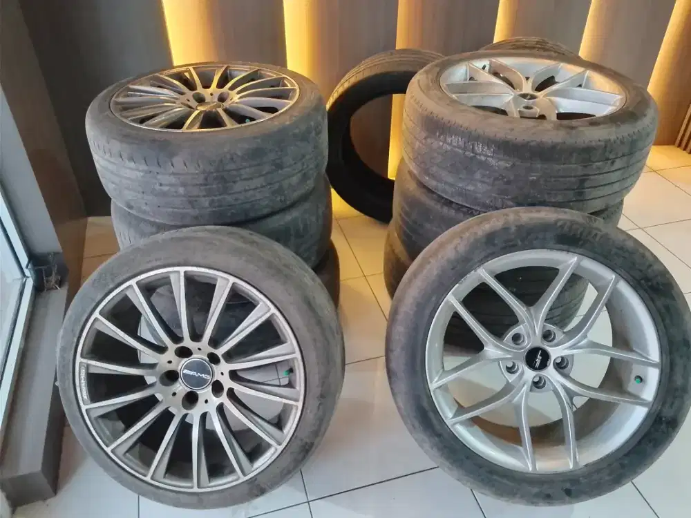 DIJUAL CEPAT - VELG MERZY RING 18 + BAN 225/45 R18 PCD 5x114.3*
