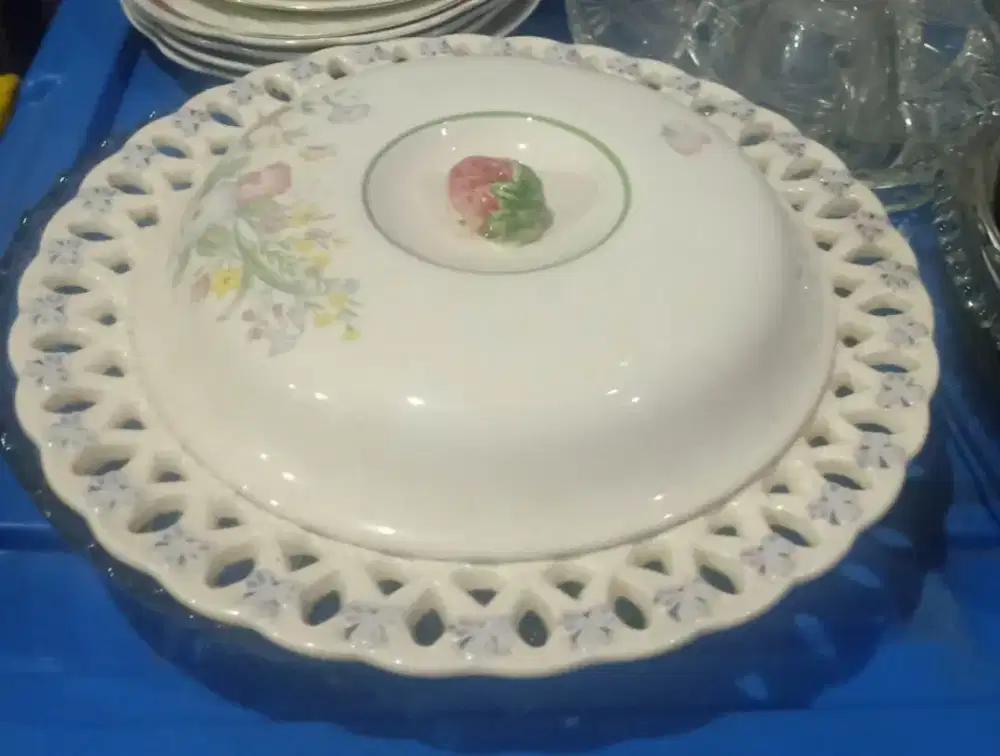 Tray Piring Kue Krawangan Japan Vintage + tutup