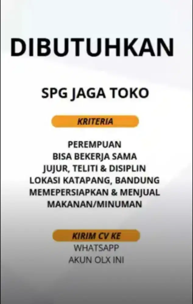SPG Jaga Toko Makanan & Minuman