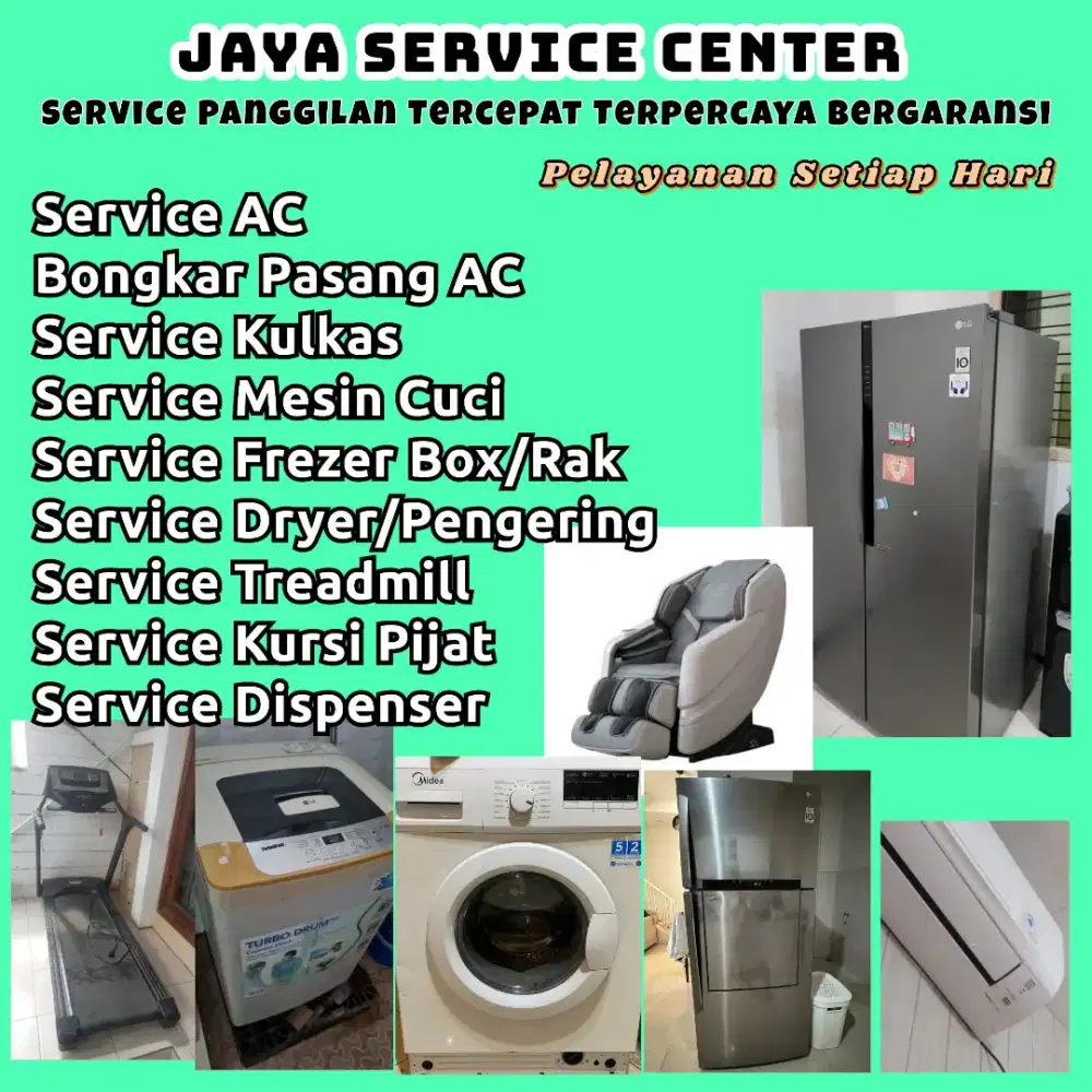Service Kulkas Frezer Bongkar Pasang AC Servis AC Mesin Cuci Treadmill